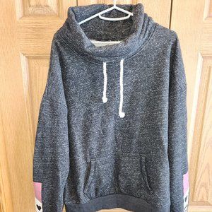 Gray cowl neck hoodie in XL